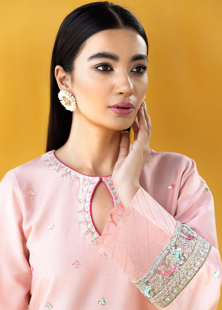 Hana Embroidered Raw Silk Stitched 2 Piece Suit Blossom