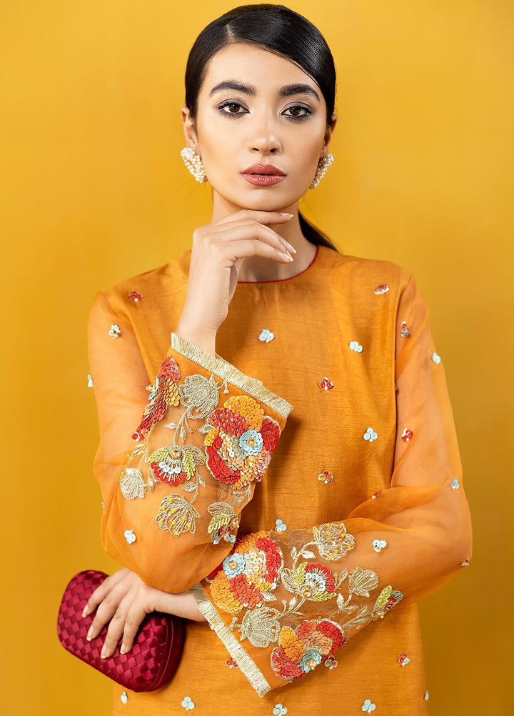 Hana Embroidered Raw Silk Stitched 2 Piece Suit Floral Fantasy