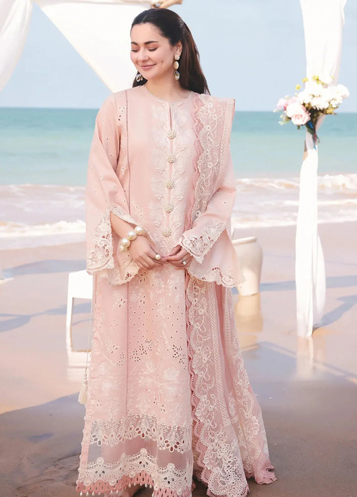 Hania by Imrozia Premium Embroidered Lawn Suits Unstitched 3 Piece IM25HL SL-84 Amaya - Summer Collection