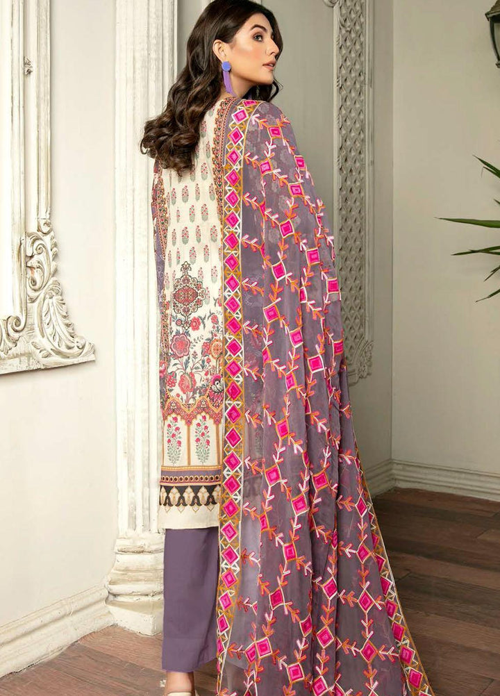 Hania by Zebaish Embroidered Lawn Suits Unstitched 3 Piece ZSH21HN D-01 - Summer Collection