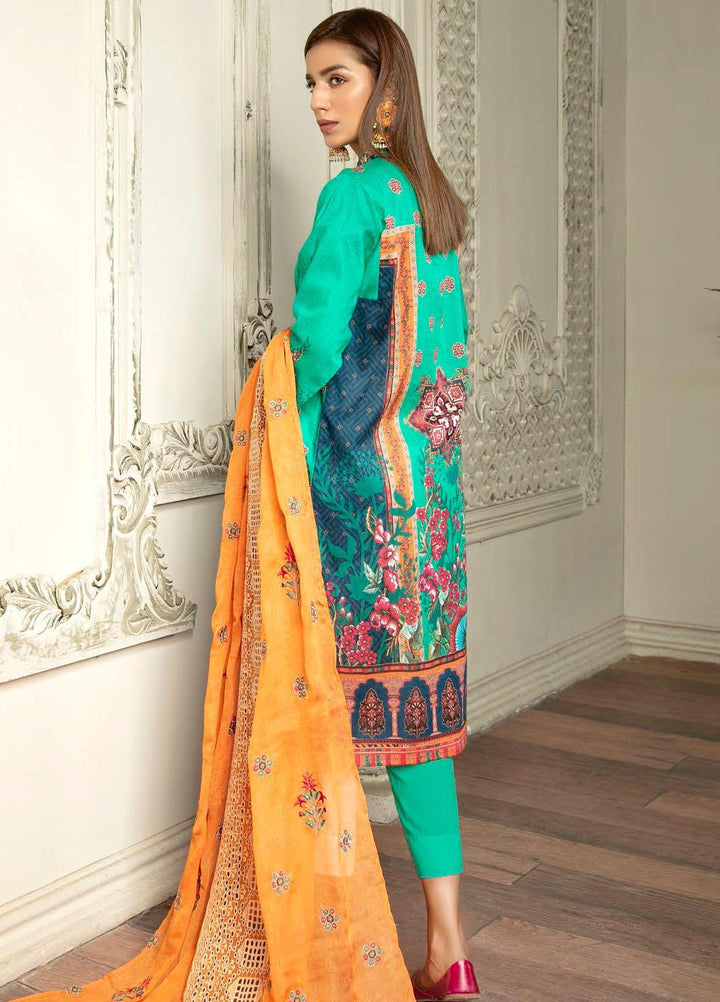 Hania by Zebaish Embroidered Lawn Suits Unstitched 3 Piece ZSH21HN D-08 - Summer Collection