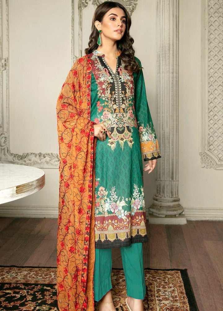 Hania by Zebaish Embroidered Lawn Suits Unstitched 3 Piece ZSH21HN D-10 - Summer Collection