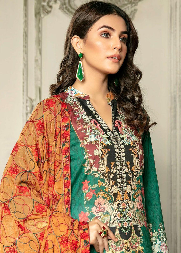 Hania by Zebaish Embroidered Lawn Suits Unstitched 3 Piece ZSH21HN D-10 - Summer Collection