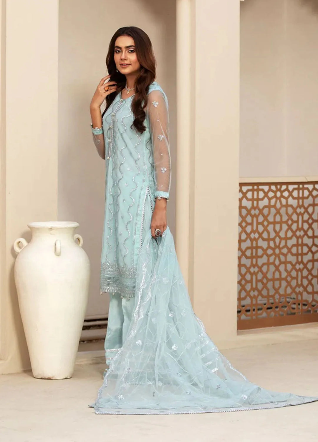 Haniya Mahnoor Pret Embroidered Net 3 Piece Noor