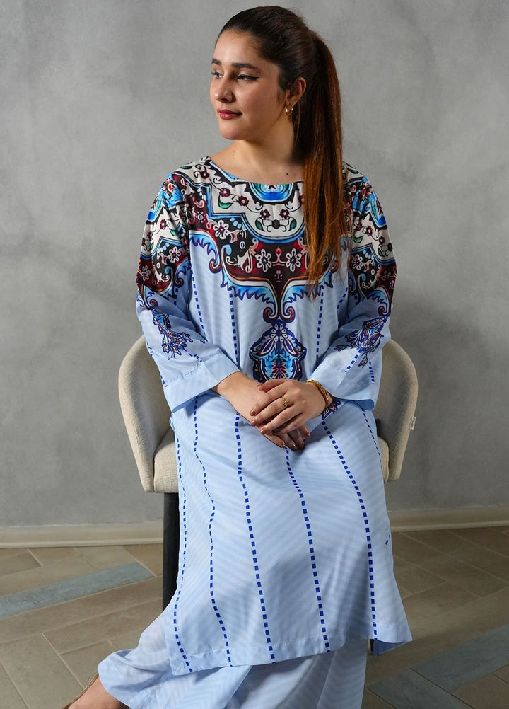 Heritage Hues by Grape Drape Pret Printed Crepe Lawn 3 Piece Suit Celeste