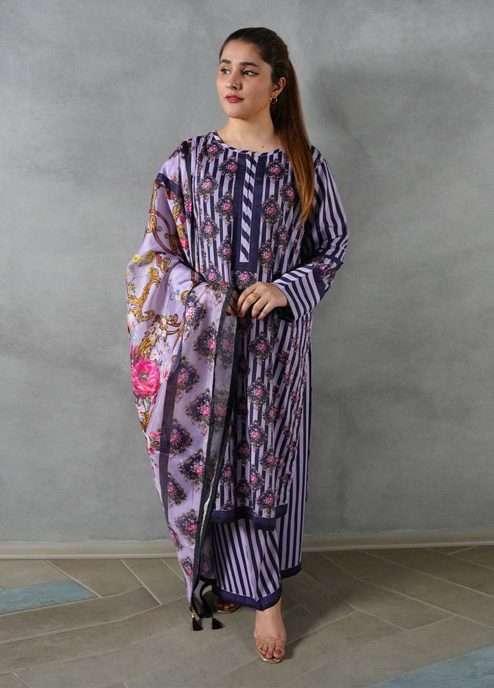 Heritage Hues by Grape Drape Pret Printed Crepe Lawn 3 Piece Suit Elara