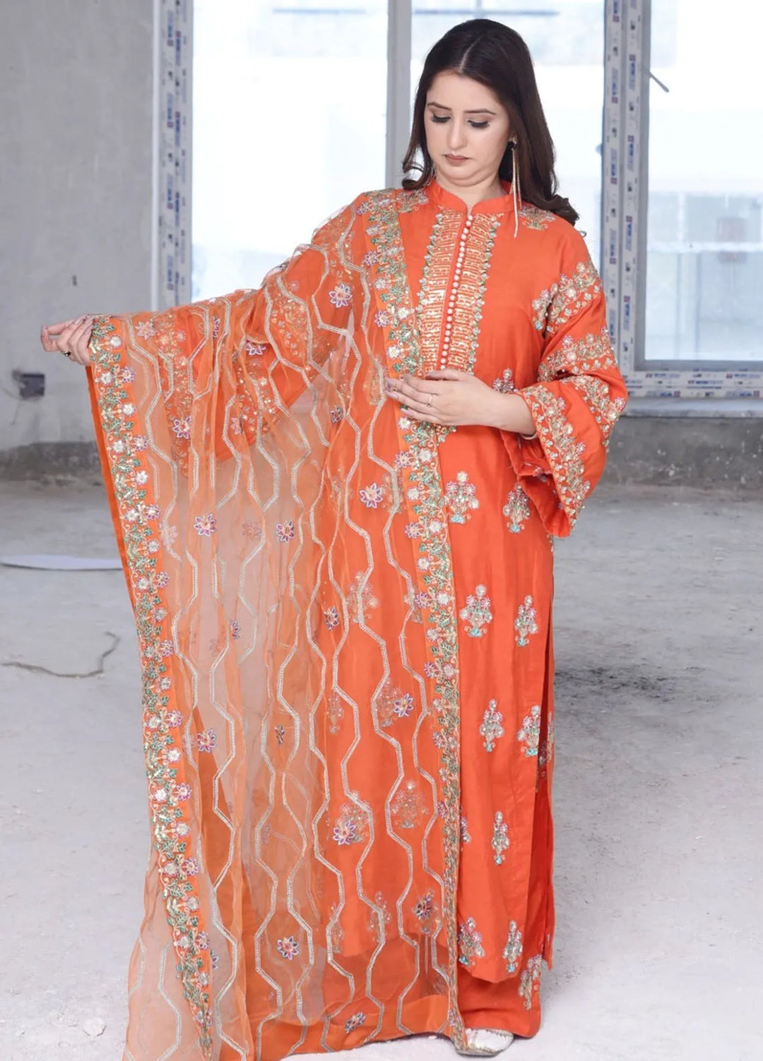 Haseen By Ayat Pret Embroidered Cotton Silk 3 Piece Suit Malta
