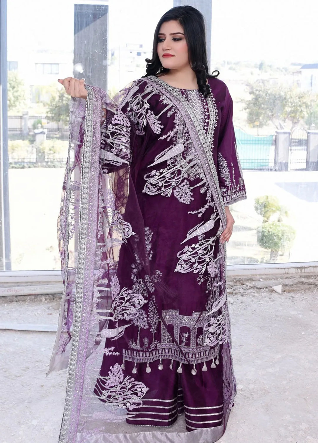 Haseen By Ayat Pret Embroidered Cotton Silk 3 Piece Suit Zeenat