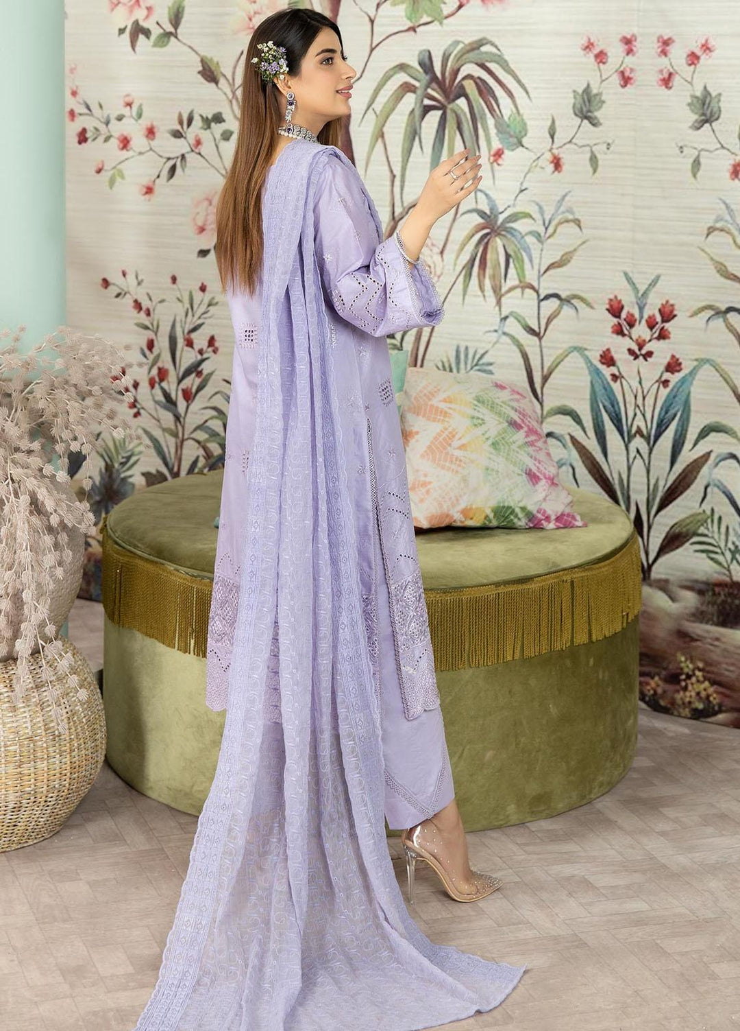 Haseen By Noorma Kaamal Embroidered Chikankari Lawn Suits Unstitched 3 Piece NK23H NK-C2-04 - Luxury Collection