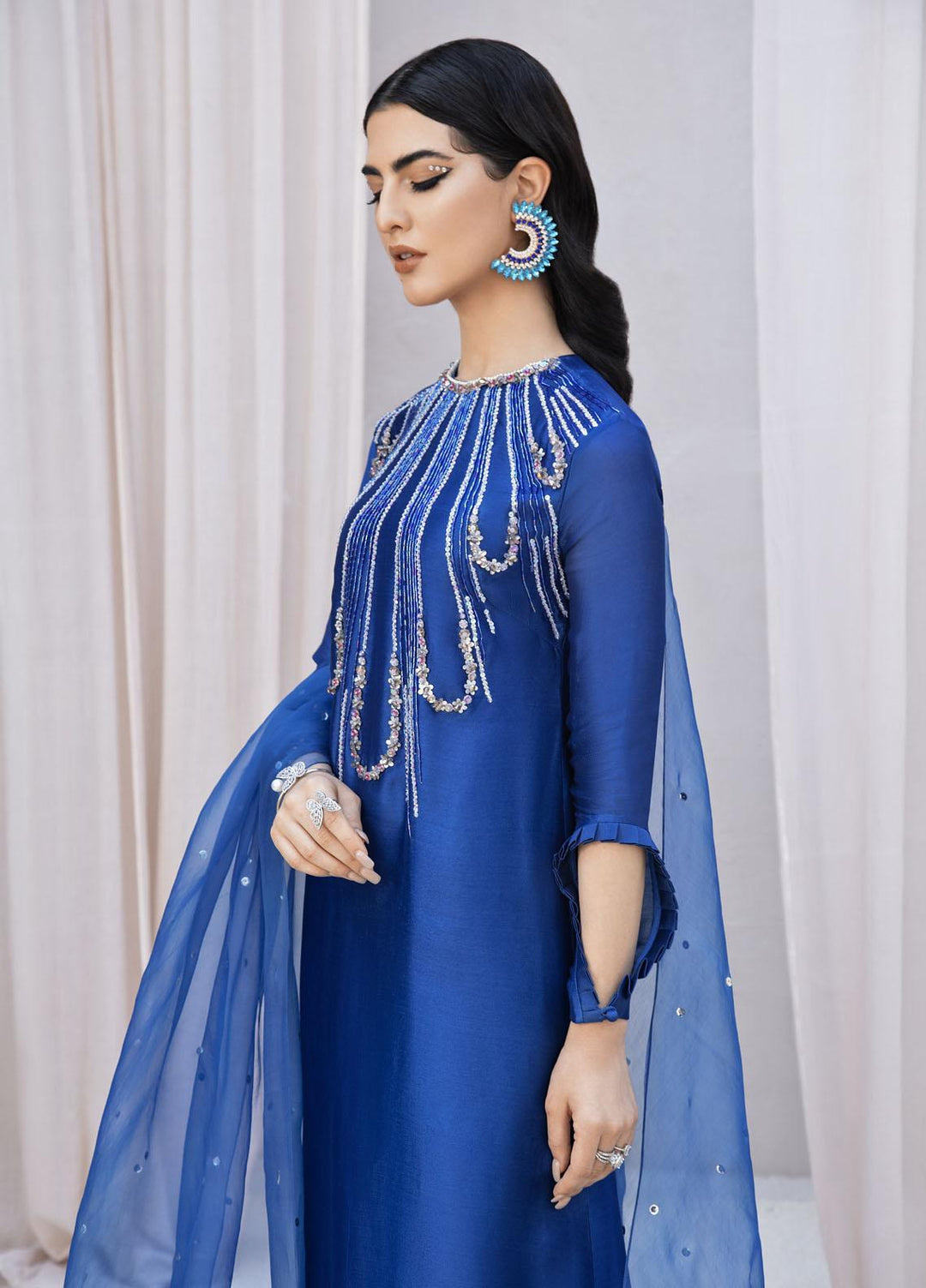 Haute Form Luxury Pret  Silk Shirt MARILYN