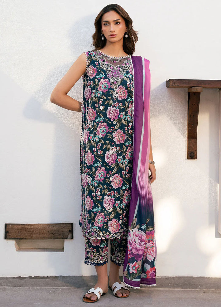 Hazel by Bin Ilyas Embroidered Lawn Suits Unstitched 3 Piece BI25HZ 2076A - Summer Collection