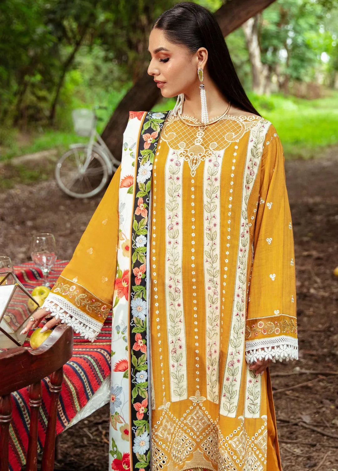 Hazel By Mahnur Embroidered Slub Linen Suit Unstitched 3 Piece MN24H RL-04 Elyse - Winter Collection