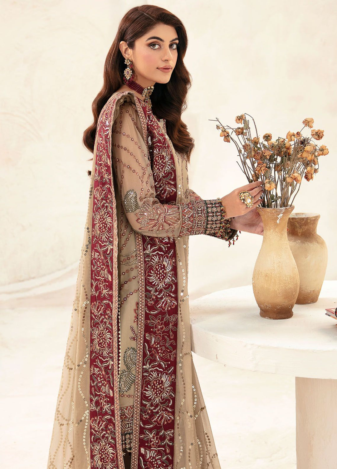 Heer By Alizeh Embroidered Chiffon Suit Unstitched 3 Piece AFB24HF 02-Aysun - Luxury Formal Collection