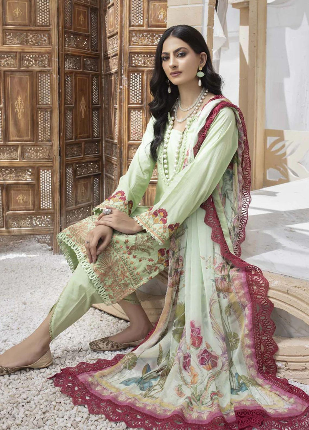 Heer By Belle Embroidered Lawn Suits Unstitched 3 Piece BL23HM Zareena - Summer Collection