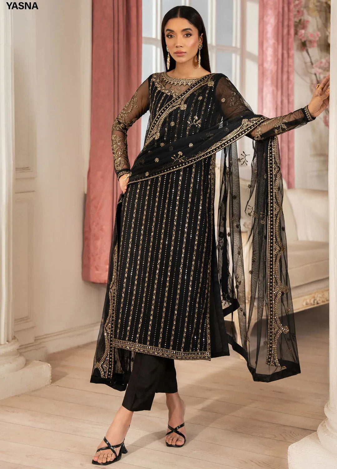 Heer by Zarif Embroidered Net Suit Pret 3 Piece ZR25UF Z-02 Yasna - Formals Collection