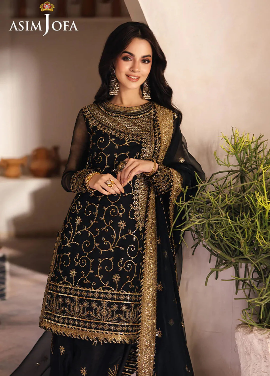 Heeriye by Asim Jofa Embroidered Organza Suit Unstitched 3 Piece AJ25H AJHE-04 - Festive Collection