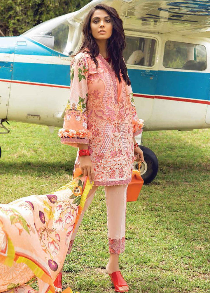 Hemline By Mushq Embroidered Chikankari Suits Unstitched 3 Piece MQ21H 15 Prairie Sunset - Spring / Summer Collection