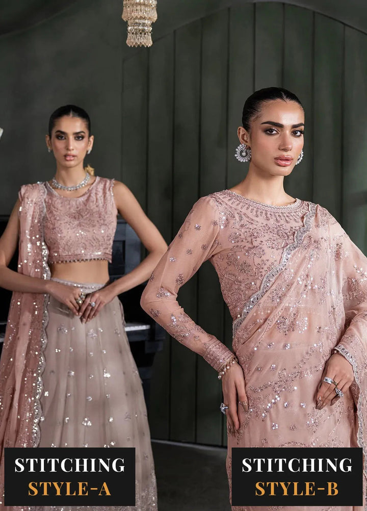 Heritage by Zarif Embroidered Chiffon Suit Unstitched 3 Piece ZR25UF ZHF-07 Elmira - Formals Collection