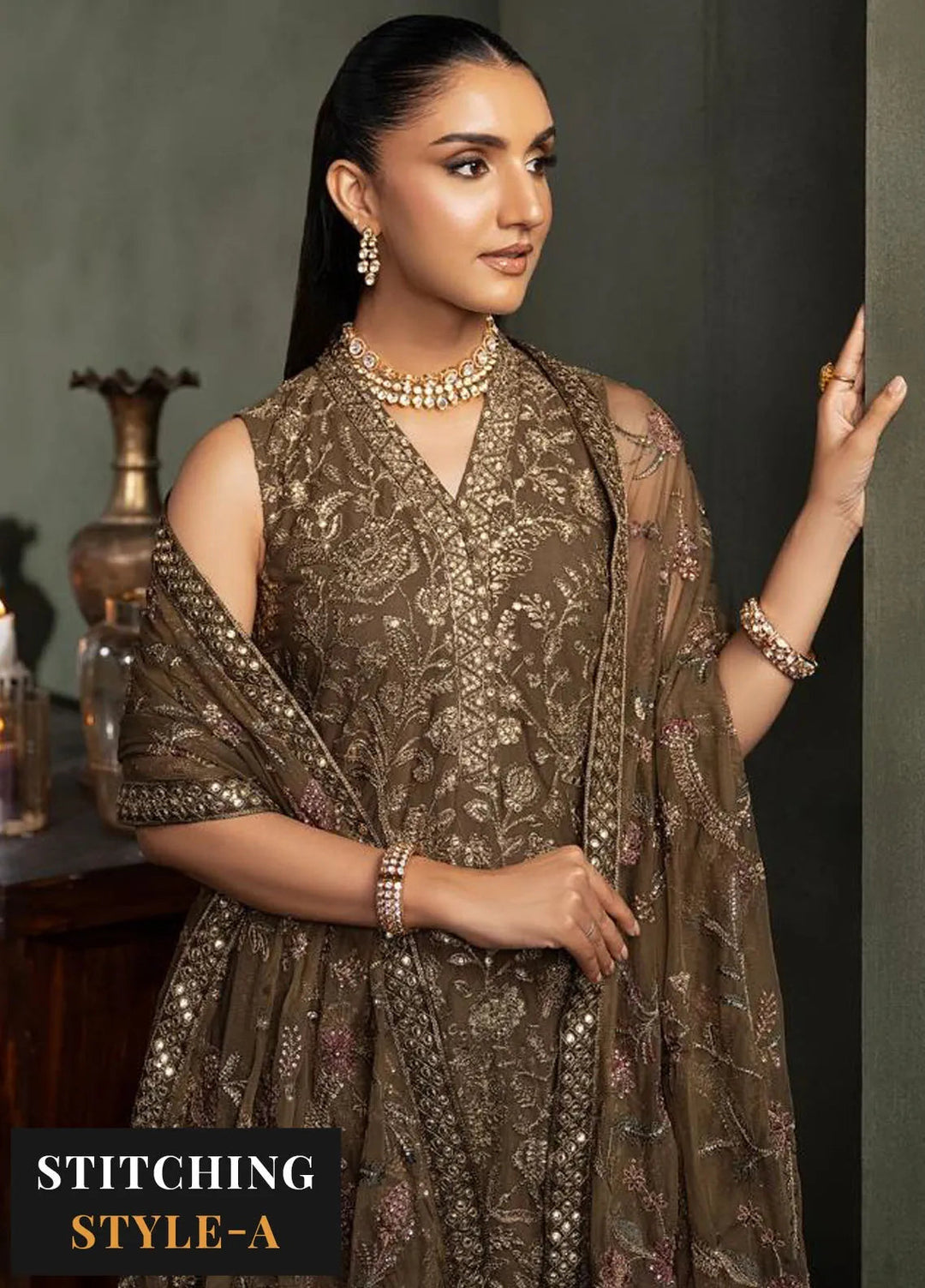 Heritage by Zarif Embroidered Net Suit Unstitched 3 Piece ZR25UF ZHF-06 Zhalay - Formals Collection