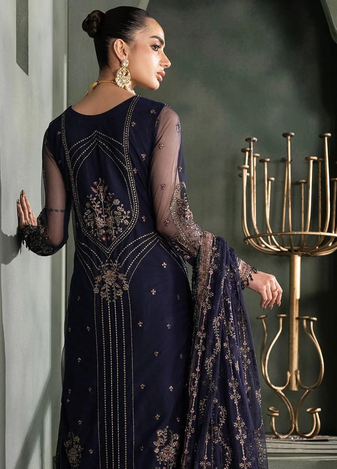 Heritage by Zarif Embroidered Net Suit Unstitched 3 Piece ZR25UF ZHF-08 Sirene - Formals Collection