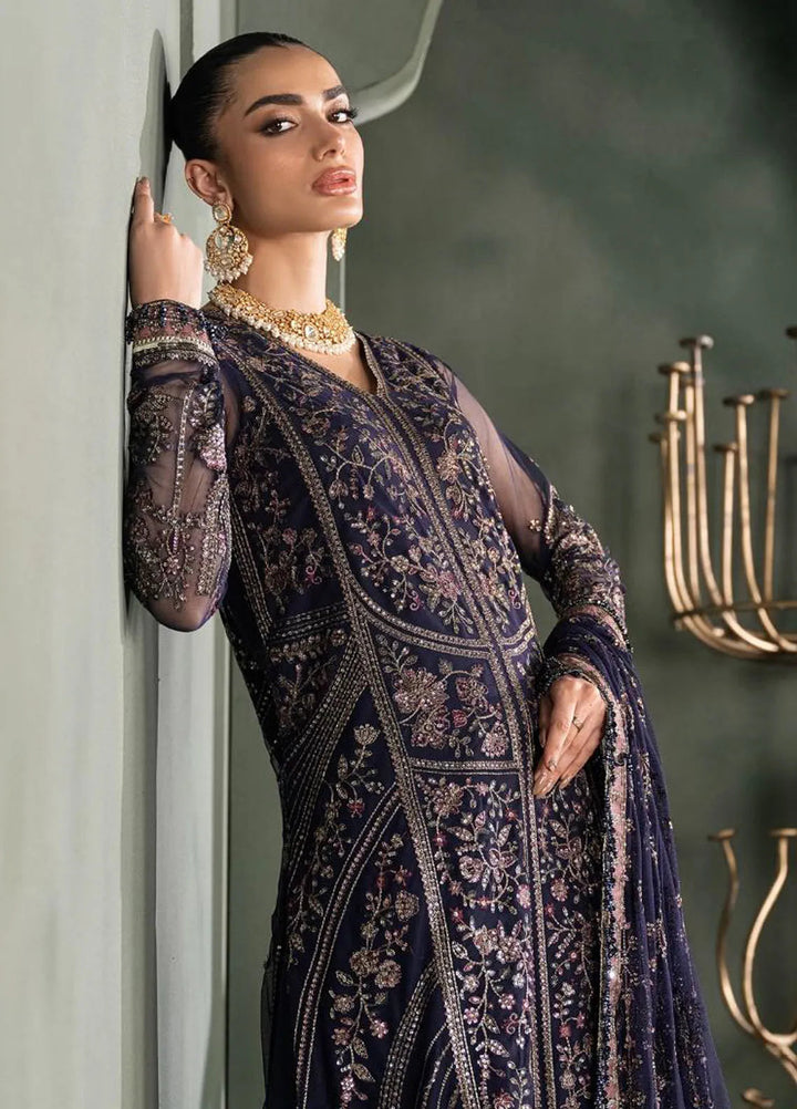 Heritage by Zarif Embroidered Net Suit Unstitched 3 Piece ZR25UF ZHF-08 Sirene - Formals Collection