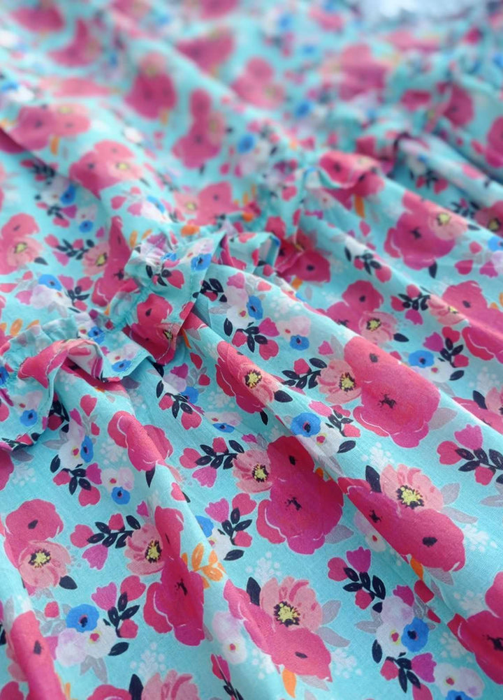 Hiba Clothing Lawn Casual Girls 2 Piece Suit -  HBT-104 TURQUOISE