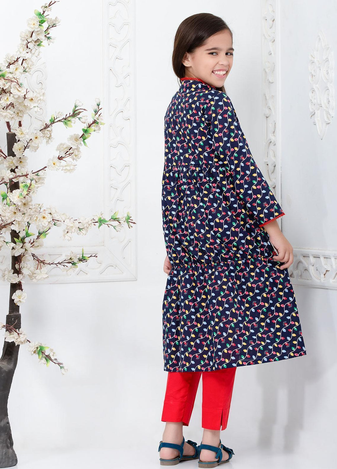 Hiba Clothing Cotton  2 Piece Suit for Girls -  HPW-003 FAIRY LIGHTS