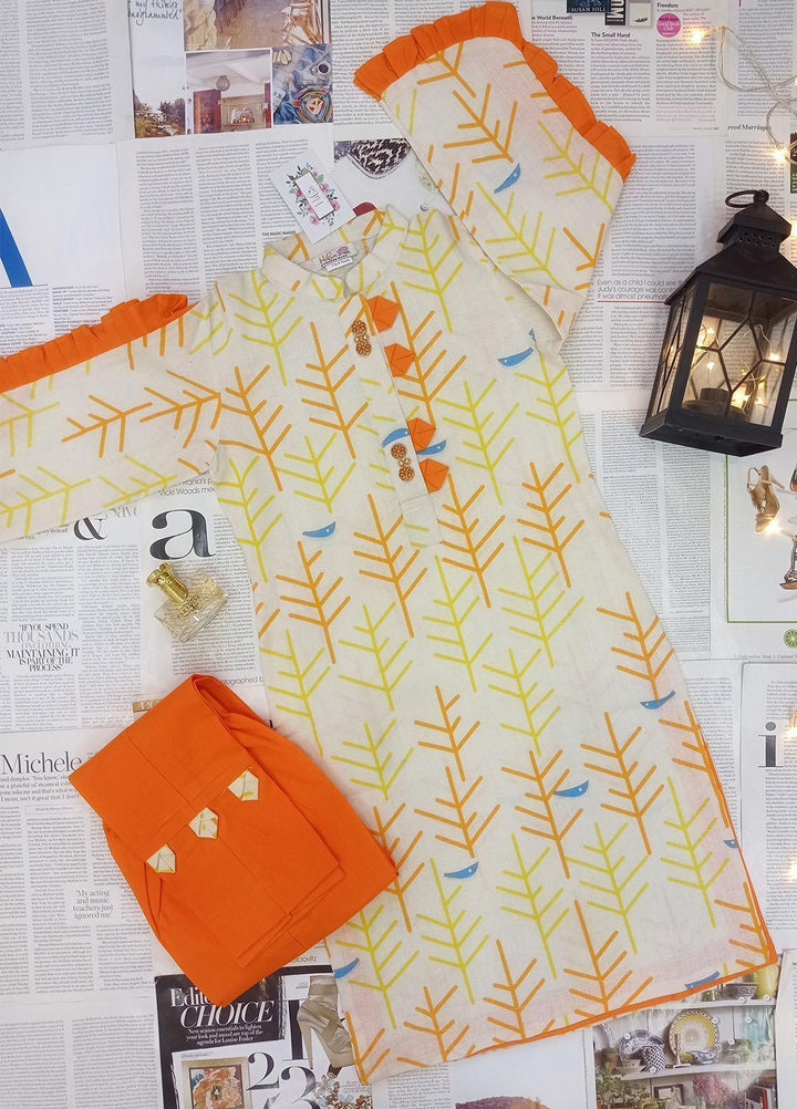 Hiba Clothing Cotton  Girls 2 Piece Suit -  HPW-004 BRANCHES