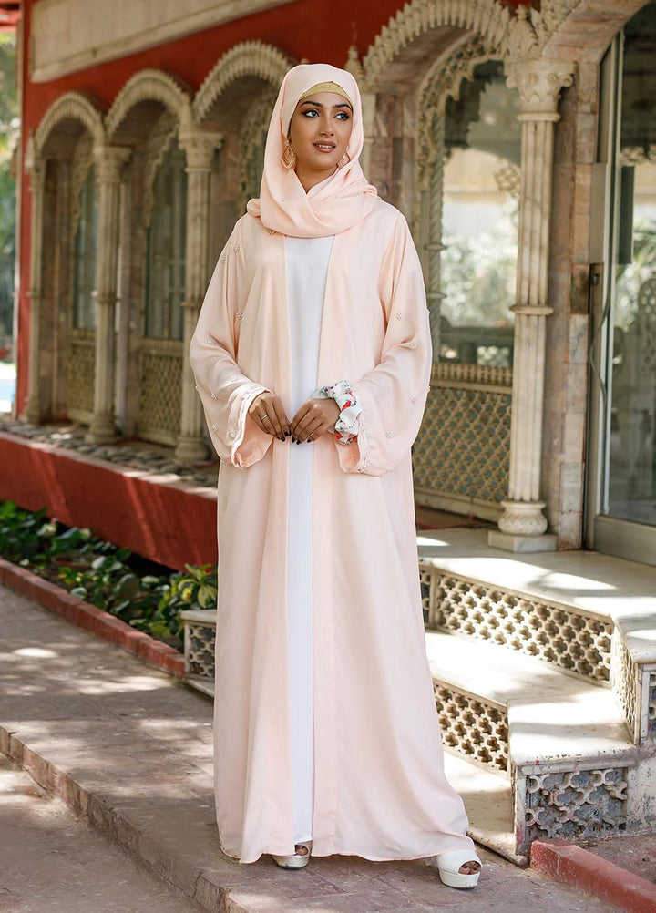 Hijabi pk   Pret Abaya Coral front open abaya