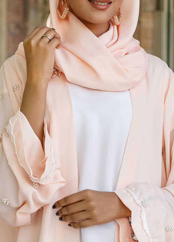 Hijabi pk   Pret Abaya Coral front open abaya
