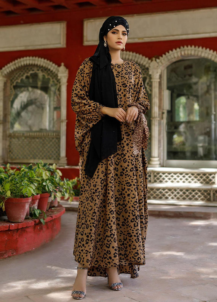 Hijabi pk   Pret Abaya Cheetah Print Georgette Maxi Abaya