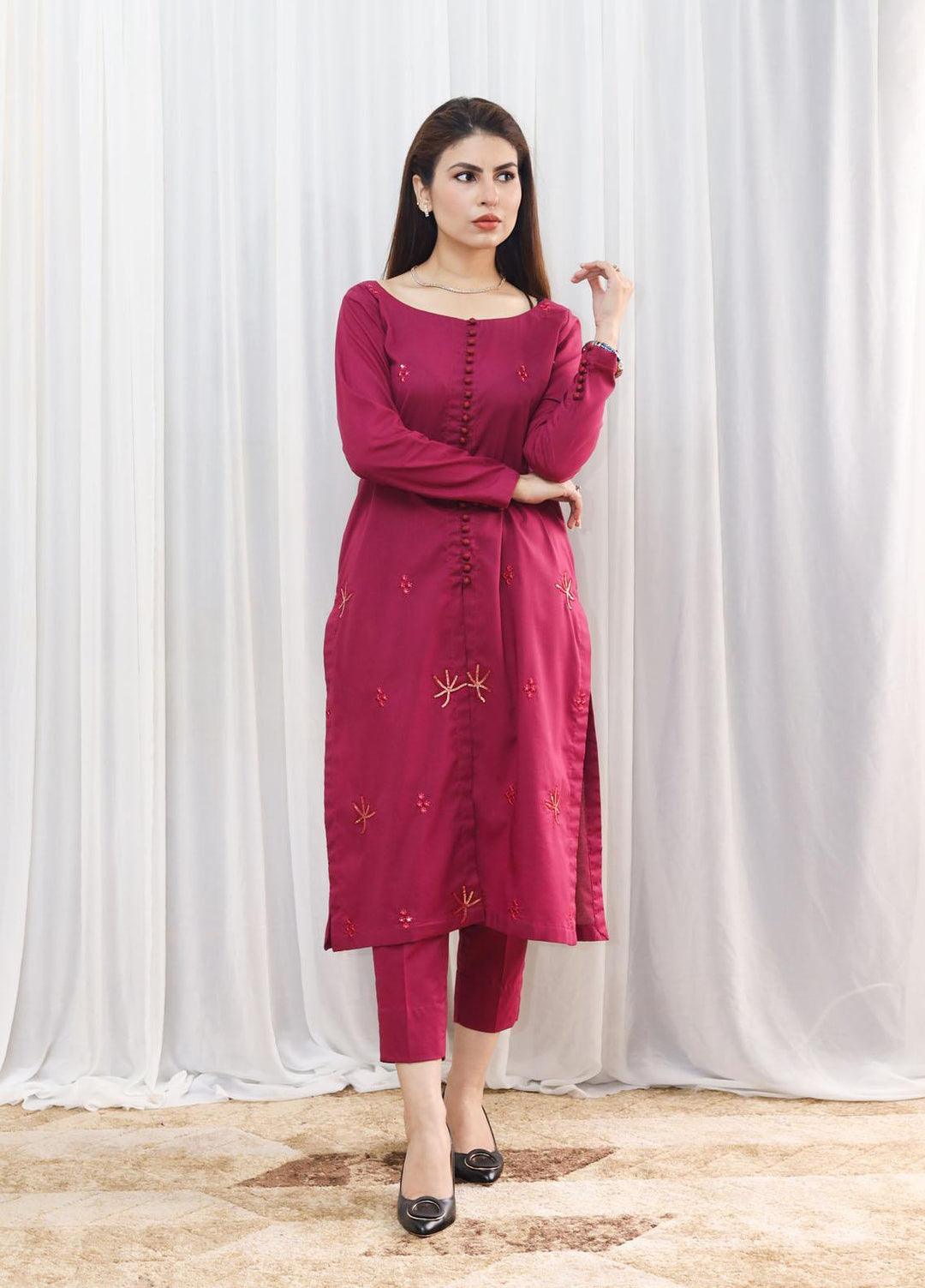 Hina Hassan Studio Casual Pret  Cotton 2 Piece Dress Floral Fusion W02P0223
