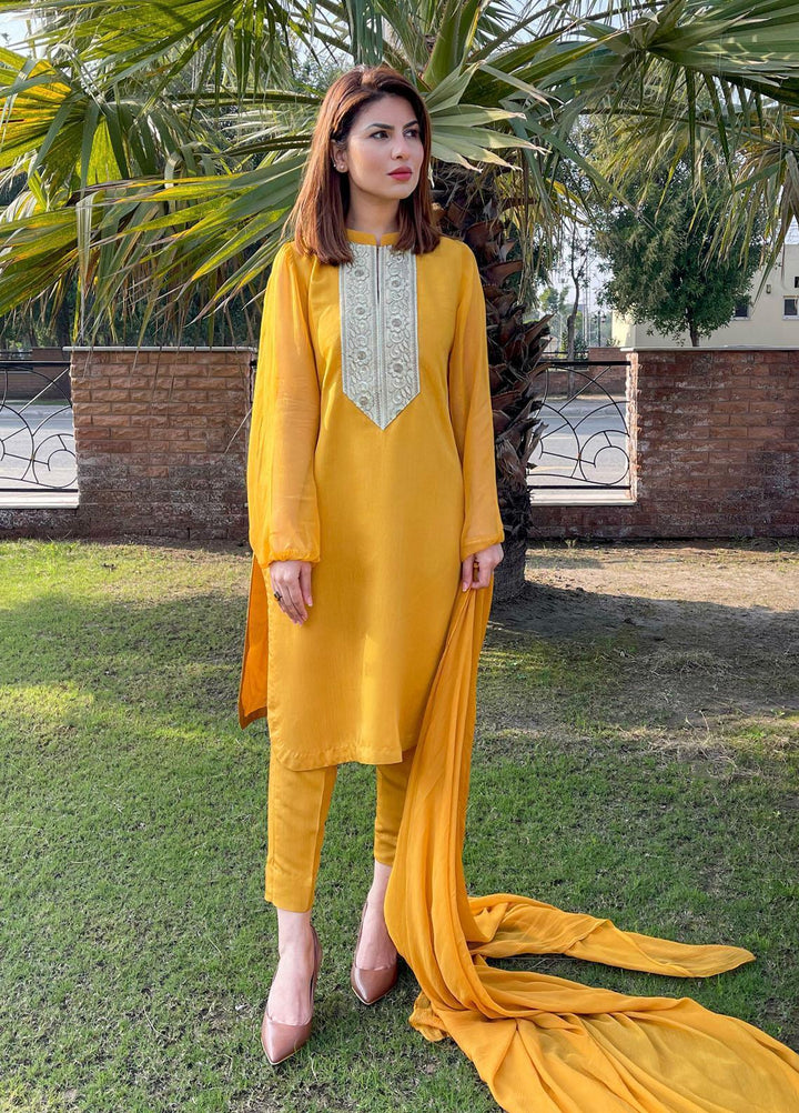 Hina Hassan Studio Pret  Viscose 3 Piece Suit HH22BE Marigold