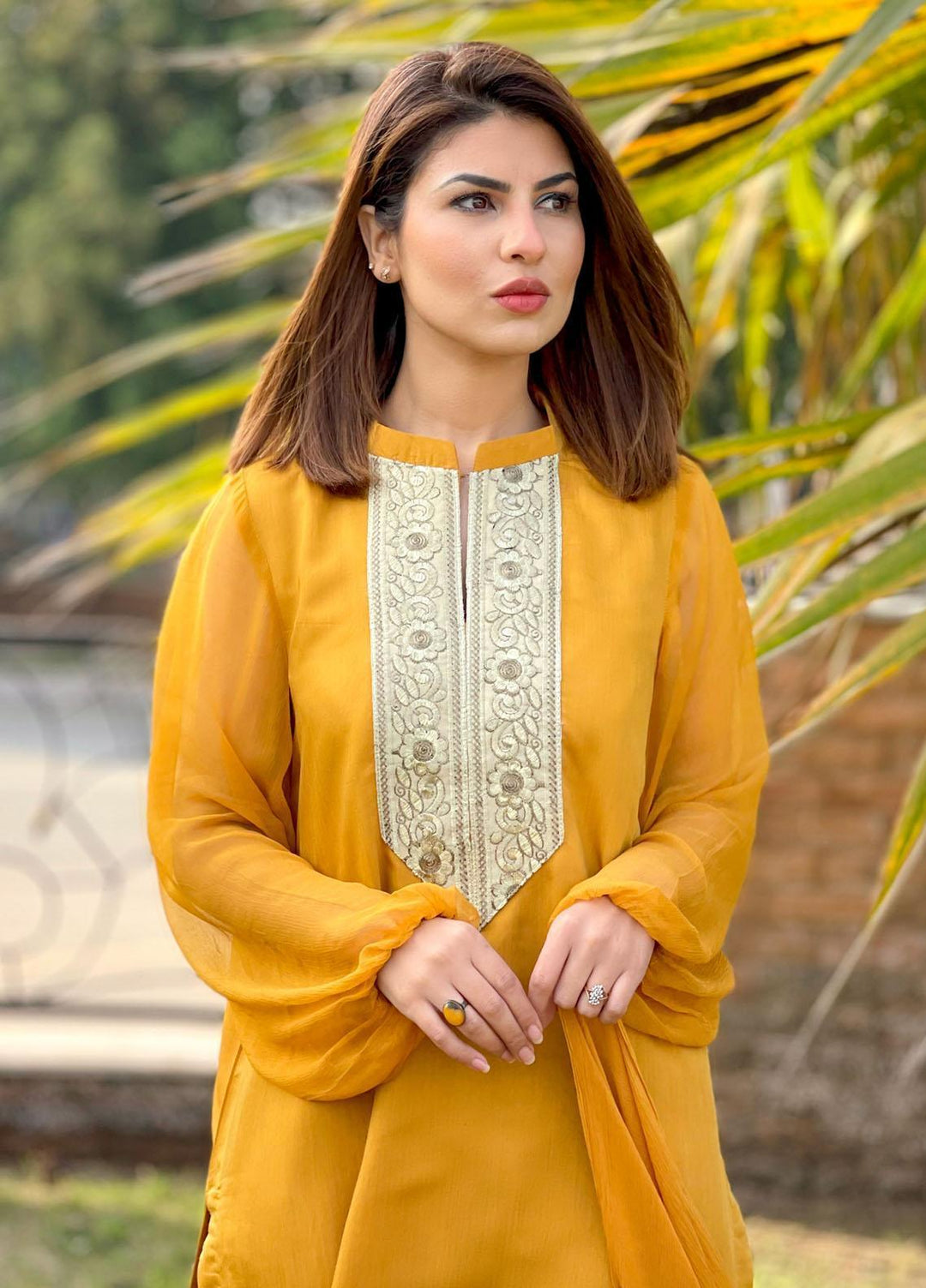 Hina Hassan Studio Pret  Viscose 3 Piece Suit HH22BE Marigold