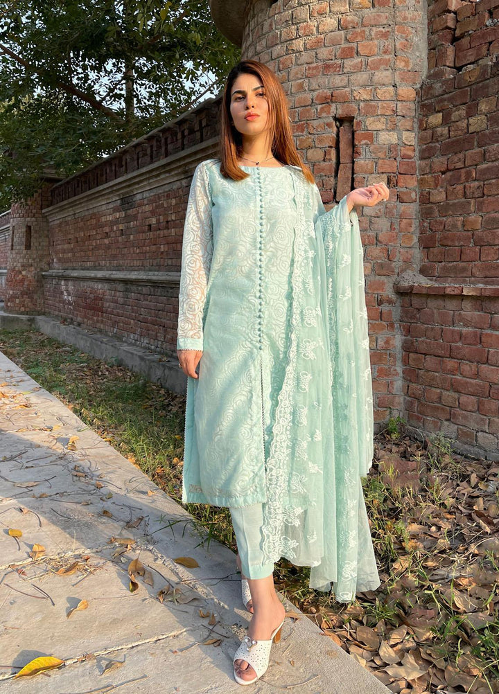 Hina Hassan Studio Pret  Broschia 3 Piece Suit HH22BE Rose Mint