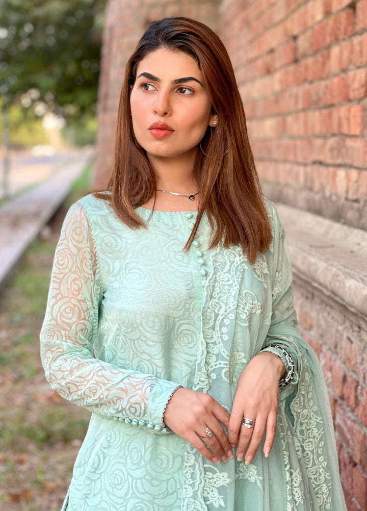 Hina Hassan Studio Pret  Broschia 3 Piece Suit HH22BE Rose Mint