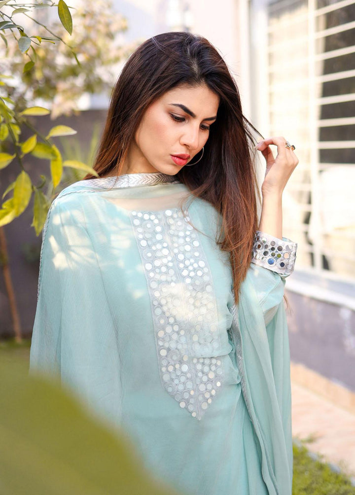 Hina Hassan Studio Pret  Raw Silk 3 Piece Suit HH22BE Sorbet Blue