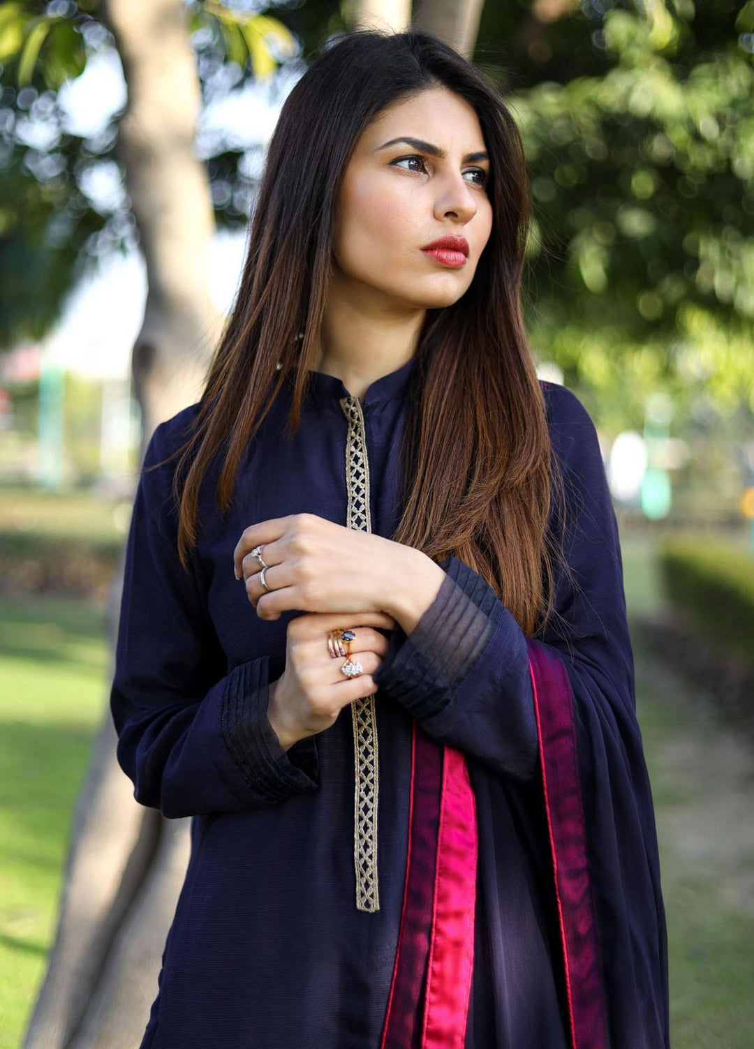 Hina Hassan Studio Pret  Raw Silk 3 Piece Suit HH22BE Blue Edit