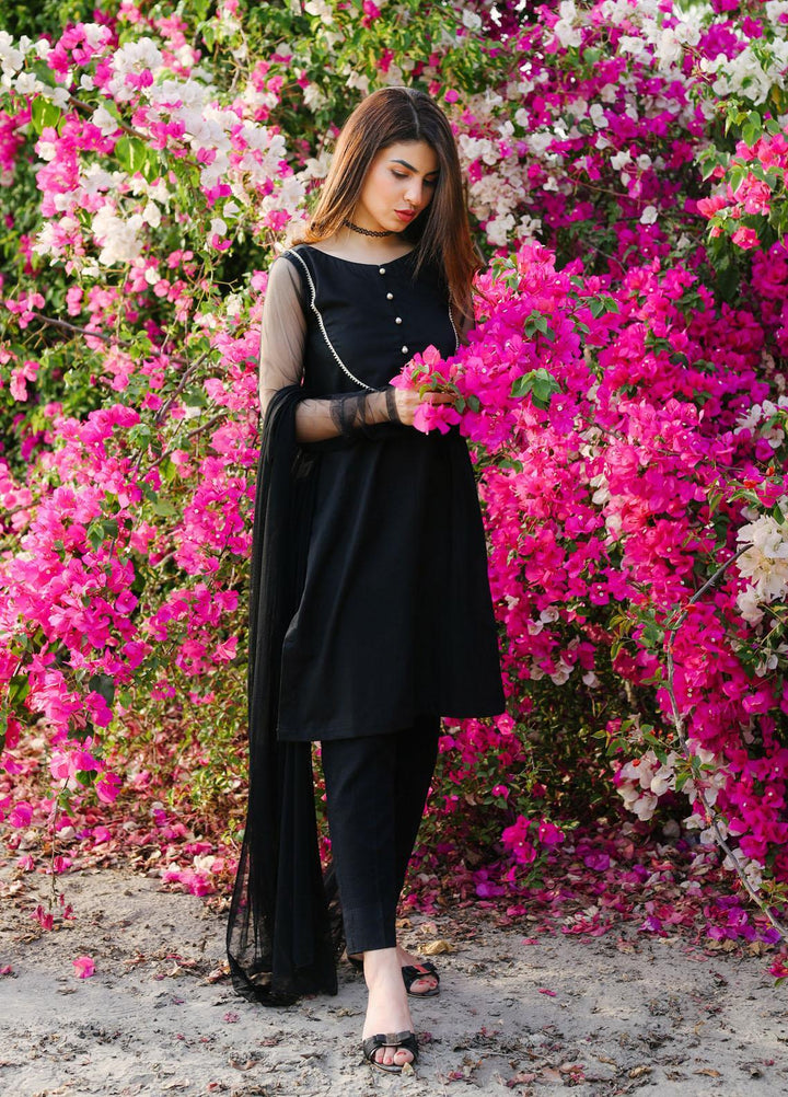 Hina Hassan Studio Pret  Viscose 3 Piece Suit HH22BE Monochrome
