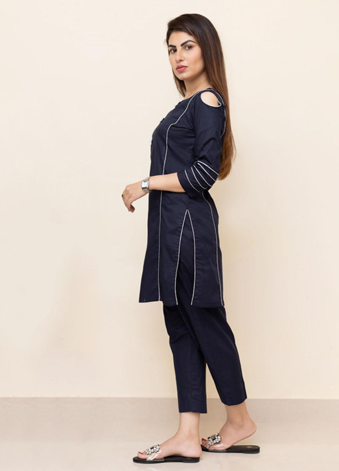 Hina Hassan Studio Pret  Cotton 2 Piece Suit HH22BE Midnight Blue