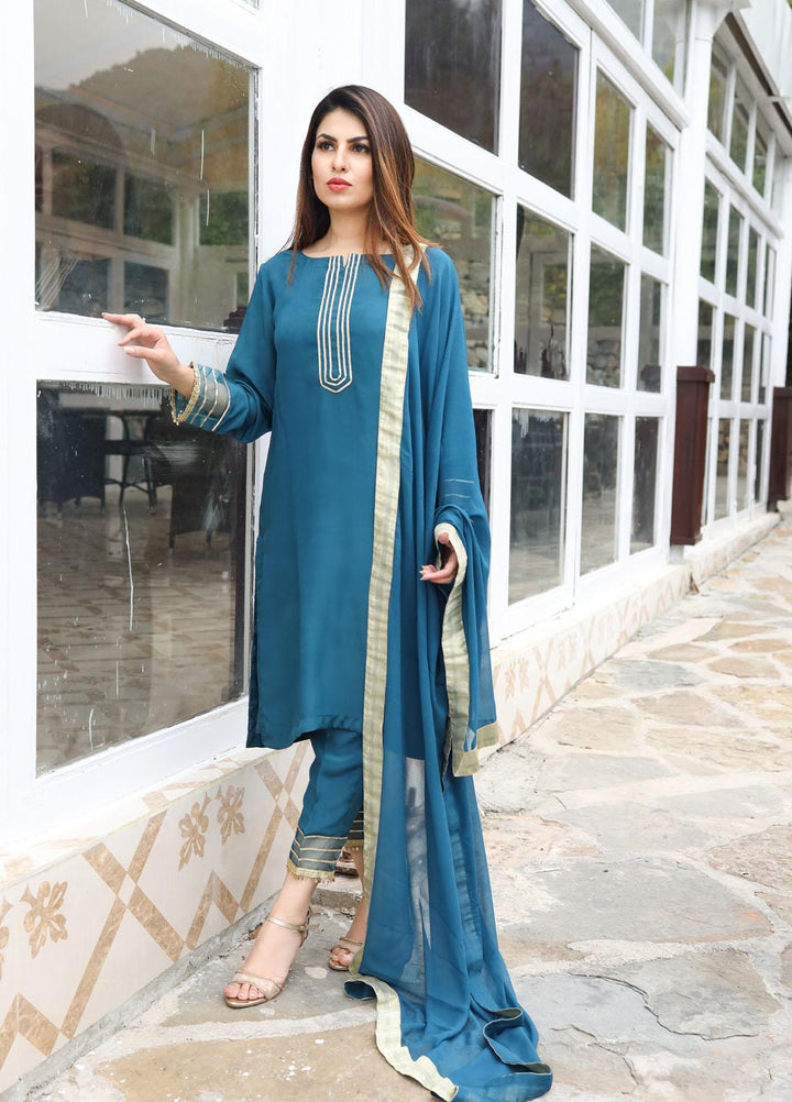 Hina Hassan Studio Pret  Viscose 3 Piece Suit HH22BE Dusk Blue