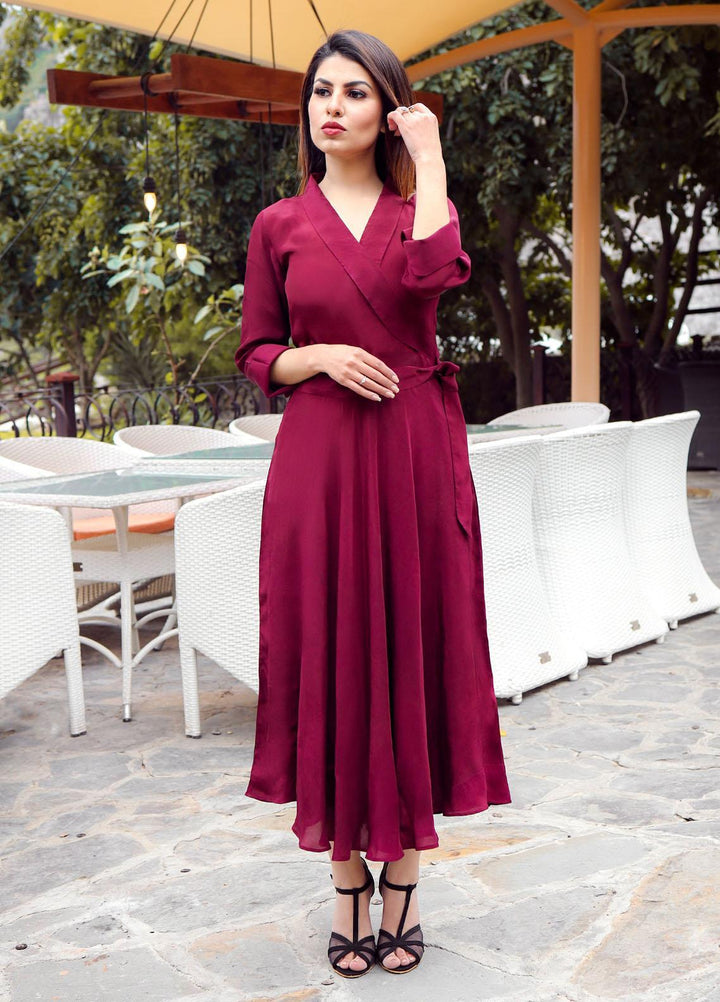 Hina Hassan Studio Pret  Viscose Maxi HH22BE Cabernet