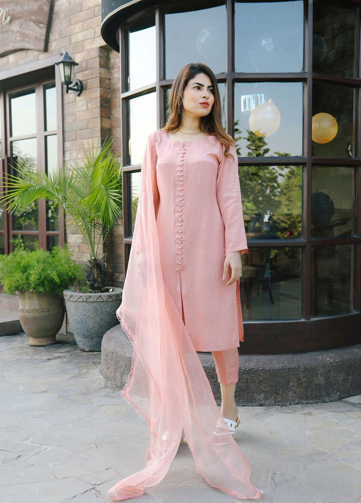 Hina Hassan Studio Pret  Raw Silk 3 Piece Suit HH22BE Pink Obsession