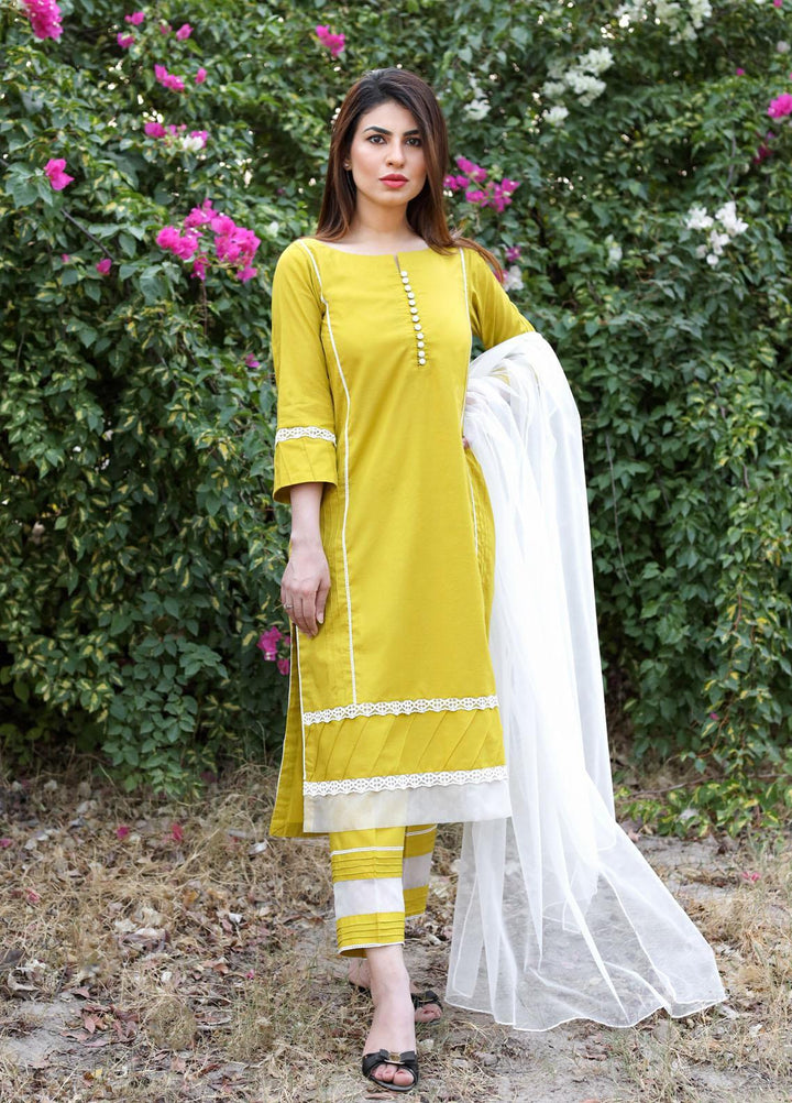 Hina Hassan Studio Pret  Lawn 3 Piece Suit HH22BE Chartreuse