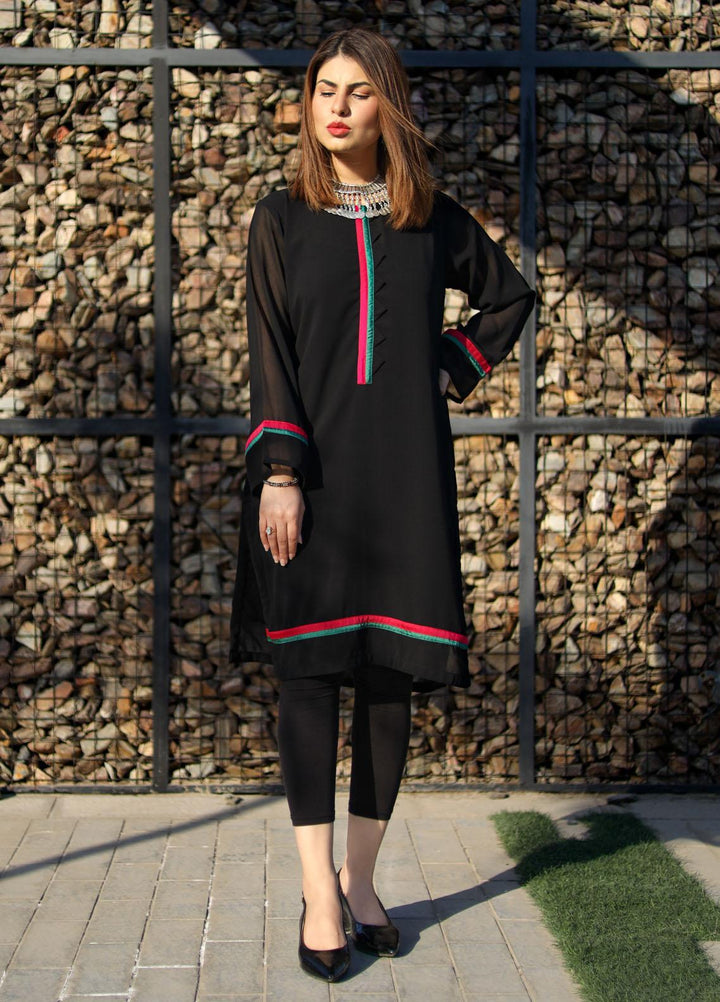 Hina Hassan Studio Pret  Chiffon Shirt HH22BE Raven Black