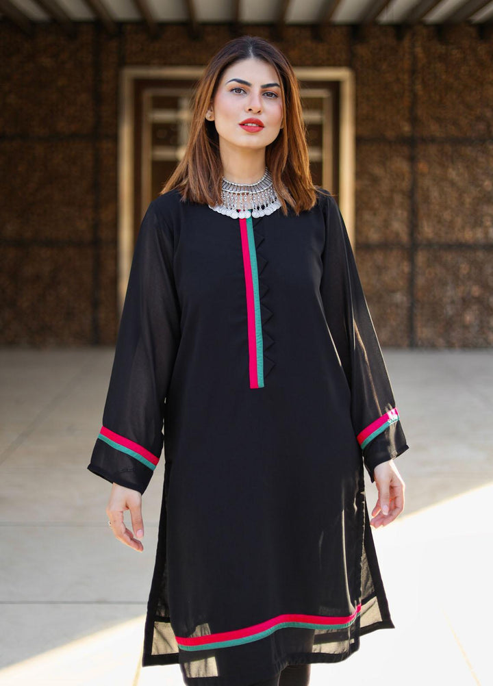 Hina Hassan Studio Pret  Chiffon Shirt HH22BE Raven Black