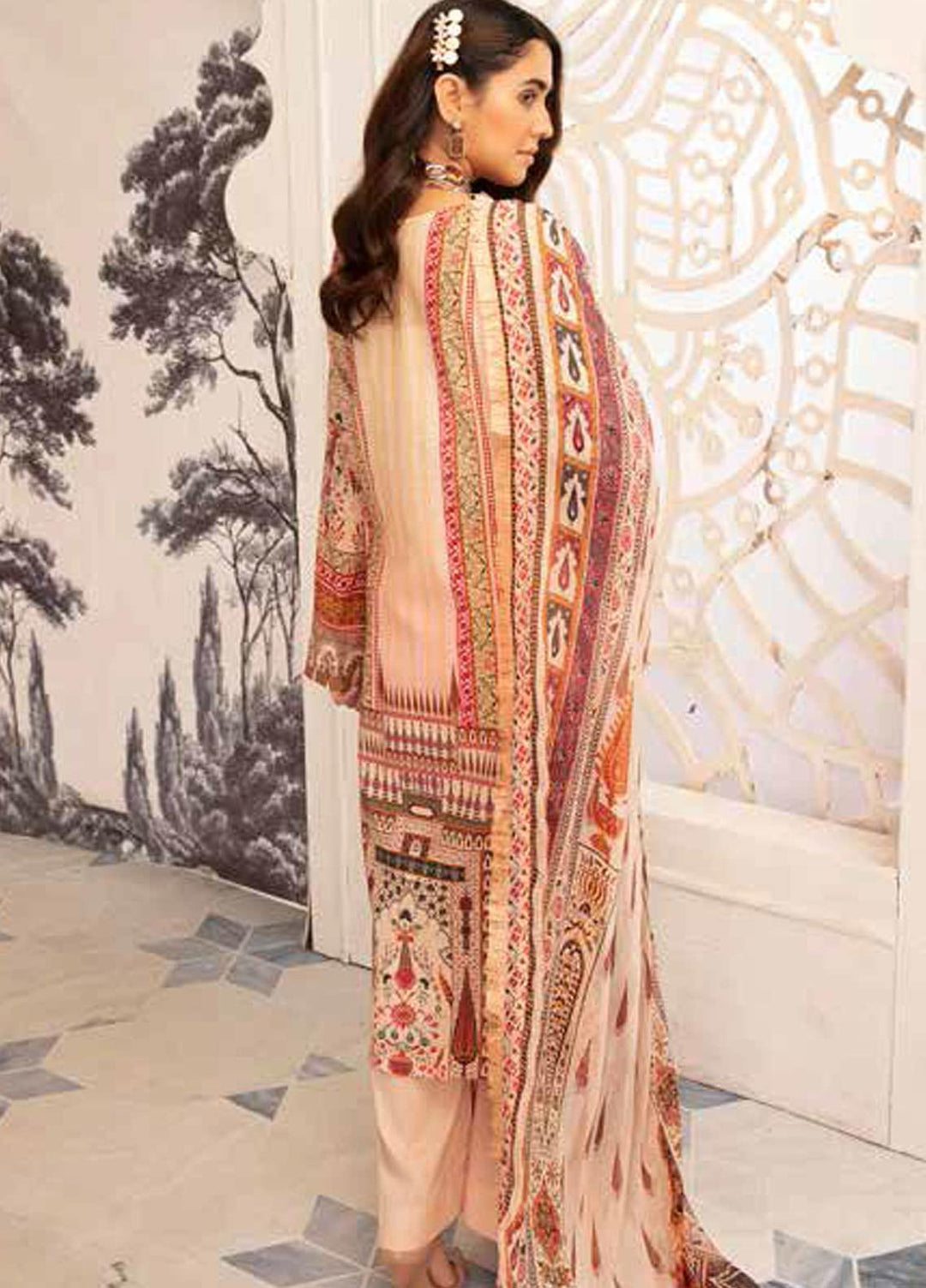 Hoor by Riaz Arts Embroidered Lawn Suits Unstitched 3 Piece RA21H DH-25 - Summer Collection