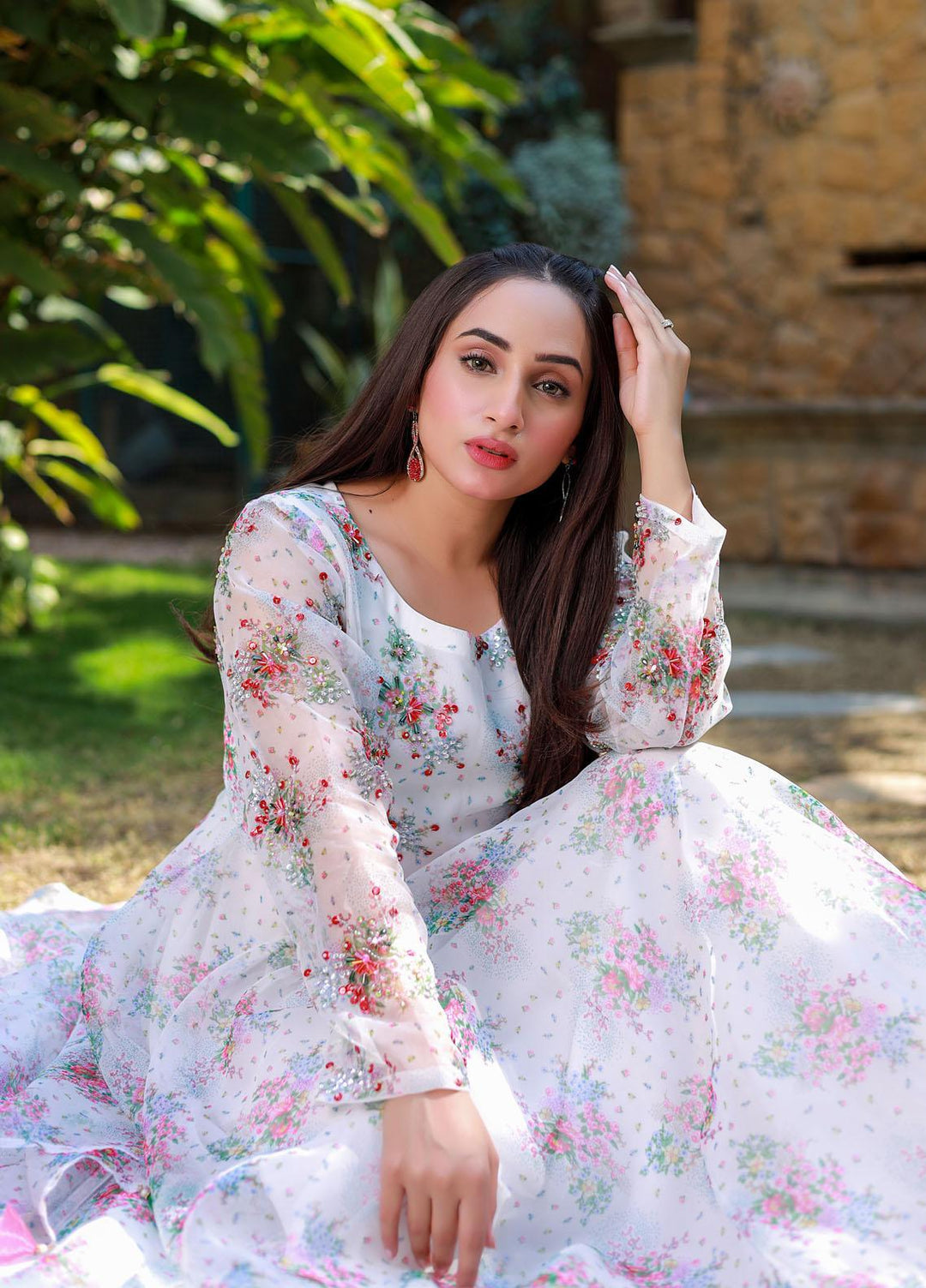 Sidra Mumtaz Pret Embroidered Organza 3 Piece SM22H 2202-03-Rainbow