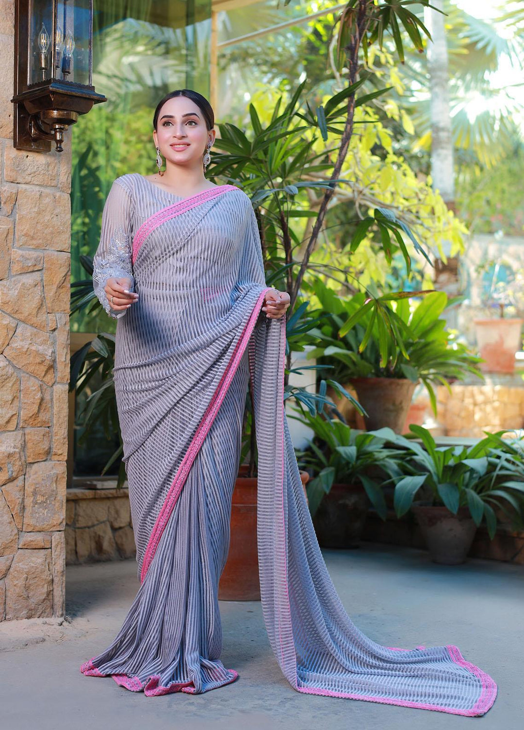Sidra Mumtaz Pret Embroidered Net Saree SM22H 2202-06-Dream