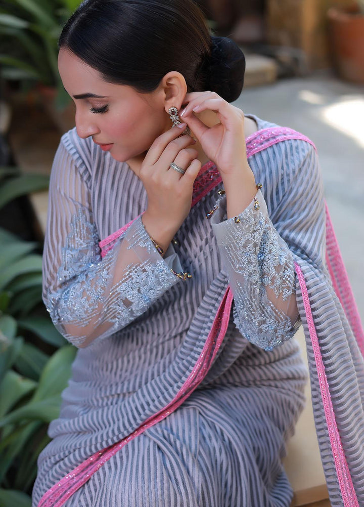 Sidra Mumtaz Pret Embroidered Net Saree SM22H 2202-06-Dream